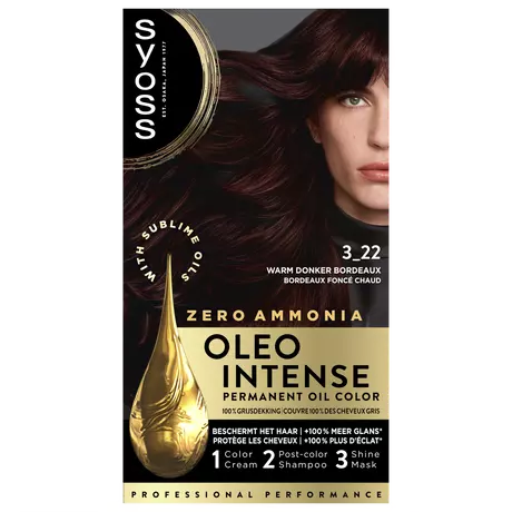 Syoss Oleo Intense Permanente Haarkleuring 3-22 Warm Donker Bordeaux
