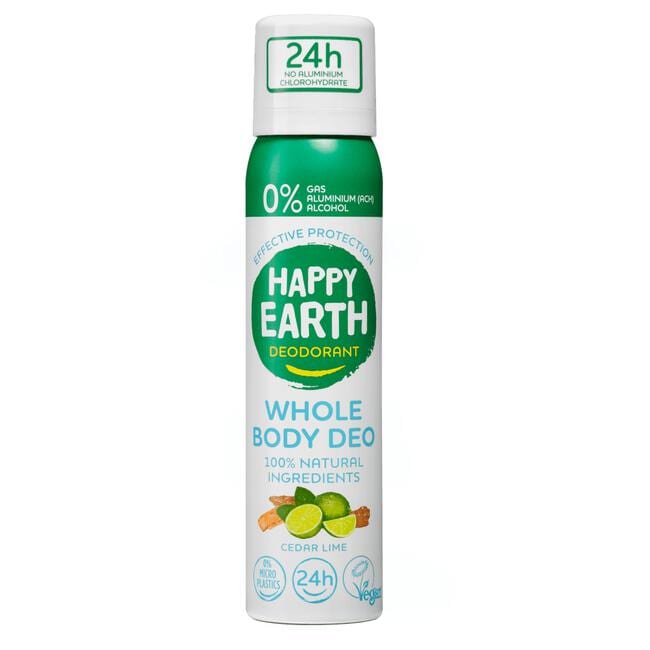 Happy Earth 100% Natural Whole Body Deo Spray Cedar Lime 100ML