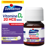Davitamon Vitamine D3 20 MCG Voordeelverpakking Smelttabletten 150 stuks