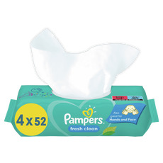 Pampers Fresh Clean Billendoekjes 4 Verpakkingen 208 Stuks