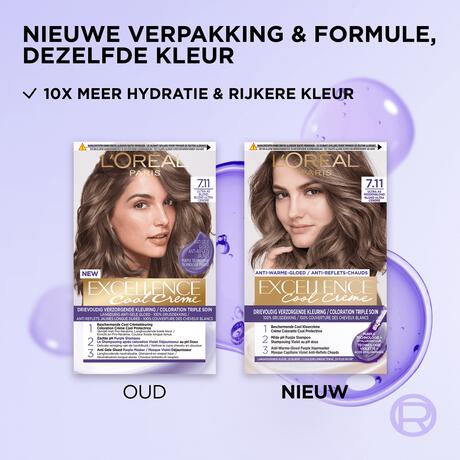 L'Oréal Paris Excellence Cool Creams Permanente Haarverf 7.11 Ultra Ash Blond
