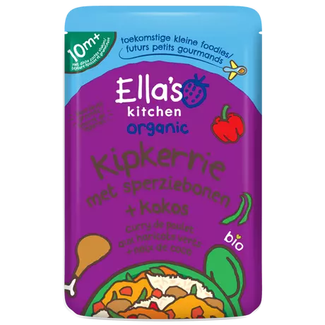 Ella's Kitchen Bio Kipkerrie Sperziebonen Kokos 10+ Maanden 190 gram