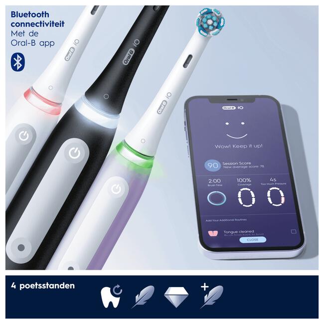 Voorafgaan Wedstrijd Verlaten Oral-B iO 4S Zwart Elektrische Tandenborstel By Braun 1 EA | Etos