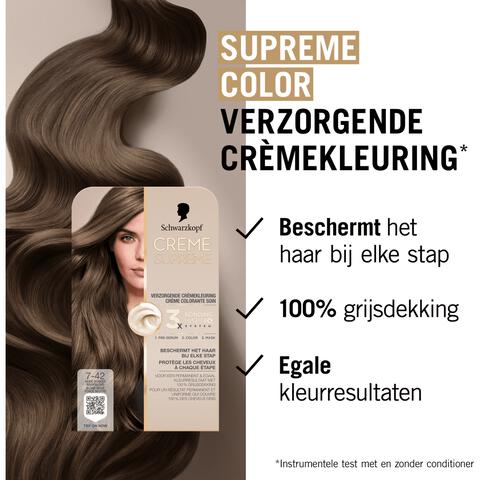 Schwarzkopf Creme Supreme Haarkleuring 7-42 Nude Beige Donkerblond