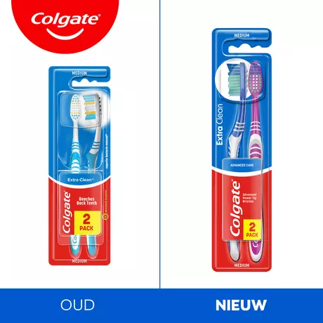 Colgate Extra Clean Tandenborstel 2 stuks