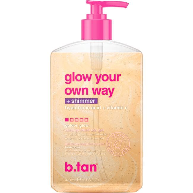 b.tan Glow Your Own Way Shimmer Gradual Self Tan Gel 473 ML