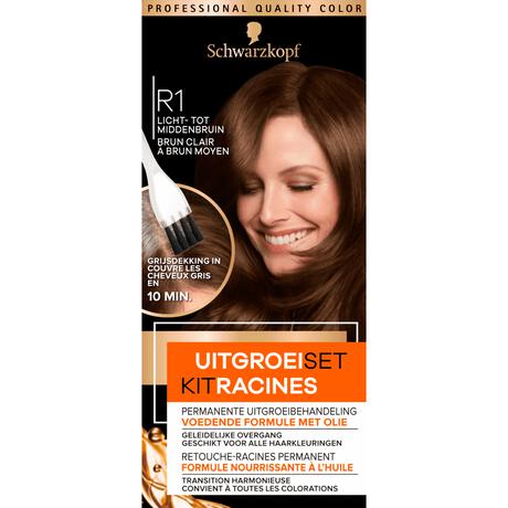 Schwarzkopf Permanent Color Uitgroeiset R1 Licht - Middenbruin