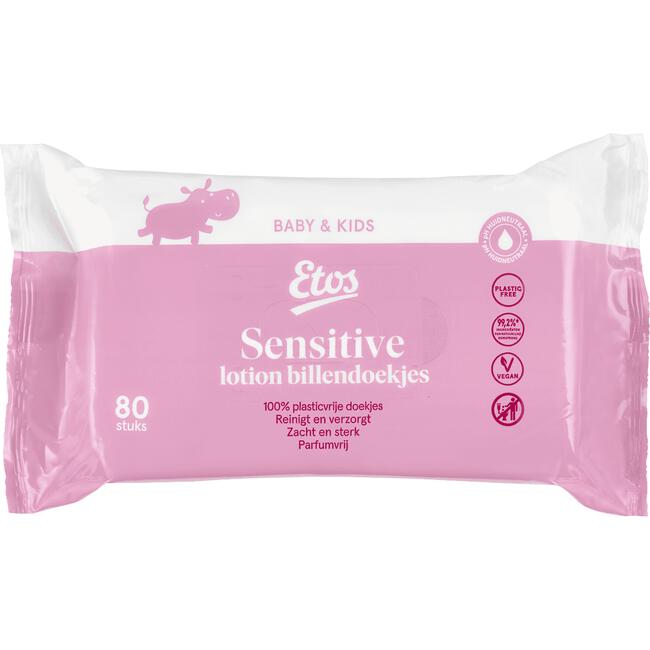 Etos Baby Lotion Doekjes Sensitive Plasticvrij 80 stuks