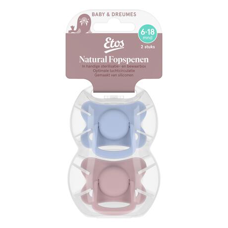Etos Fopspeen 6-18 Maanden Roze/Violet 2 stuks