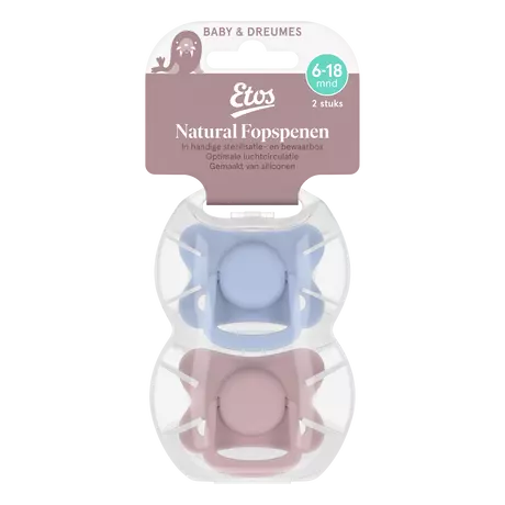 Etos Fopspeen 6-18 Maanden Roze/Violet 2 stuks