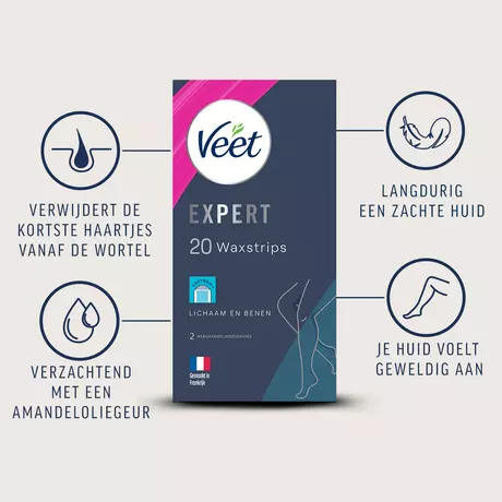 Veet Expert Lichaam en Benen Waxstrips 20 stuks