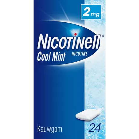 Nicotinell Kauwgom Cool Mint 2 MG Stoppen met Roken 24 stuks