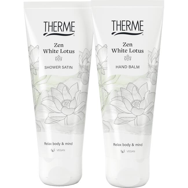 Therme Zen White Lotus Shower Satin & Hand Balm set