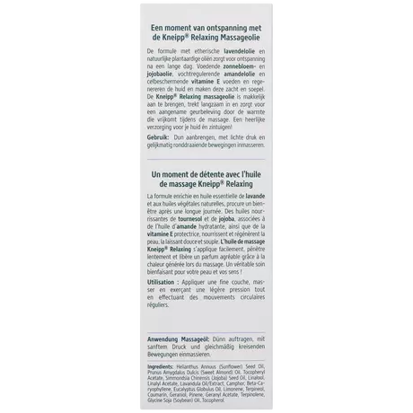Kneipp Relaxing Massageolie 100 ML