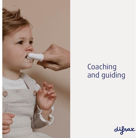 Difrax Vingertoptandenborstel Blauw Zachte siliconen voor eerste tandjes