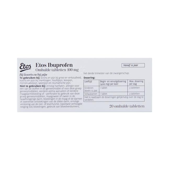Etos Ibuprofen 400 mg Omhulde Tabletten