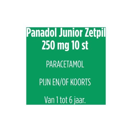 Panadol Junior Zetpillen 250 mg Paracetamol voor kinderen van 1 tot 6 jaar 10 stuks
