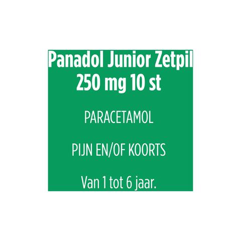 Panadol Junior Zetpillen 250 mg Paracetamol voor kinderen van 1 tot 6 jaar 10 stuks