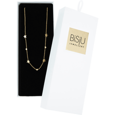 BiSjU Jewellery Ketting met Open Klaver en Parels Gold Plated - SS