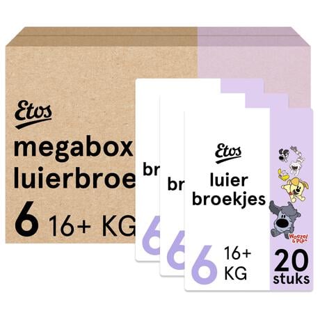 Etos Woezel & Pip Luierbroekjes Extra Large Megabox Maat 6 16+ kg 60 stuks