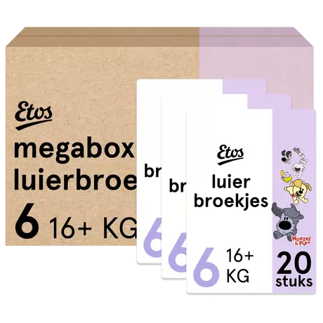 Etos Woezel & Pip Luierbroekjes Extra Large Megabox Maat 6 16+ kg 60 stuks