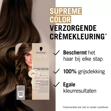 Schwarzkopf Creme Supreme Haarkleuring 6-0 Natuurlijk Lichtbruin