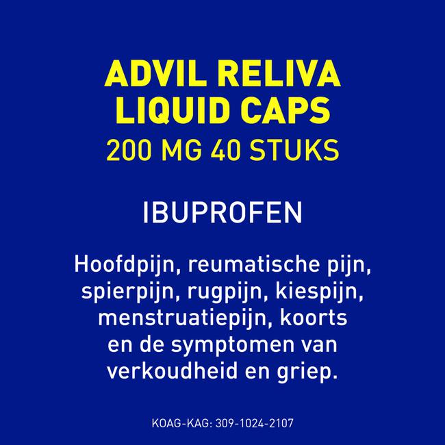 Advil Reliva Liquid-Caps 200 mg Ibuprofen voor pijn en koorts