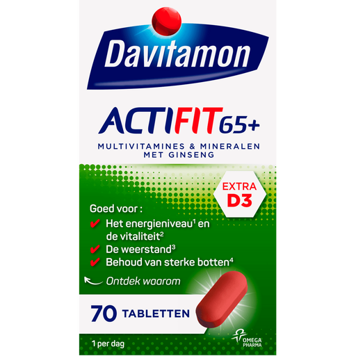 Davitamon Multivitamine Actifit 65+ Ginseng Tabeletten 70 stuks