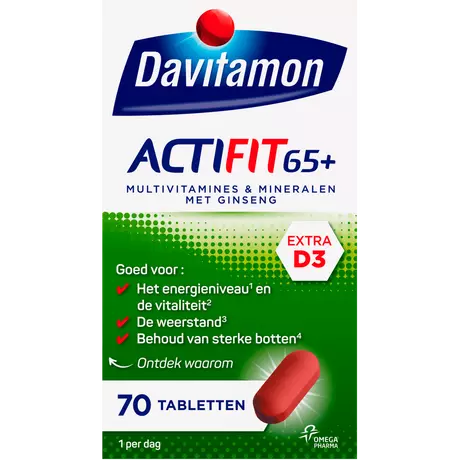 Davitamon Multivitamine Actifit 65+ Ginseng Tabeletten 70 stuks