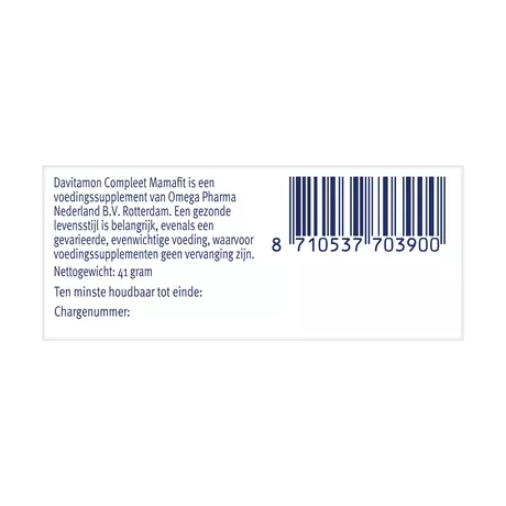 Davitamon Compleet Mamafit na Zwangerschap Tabletten 60 stuks