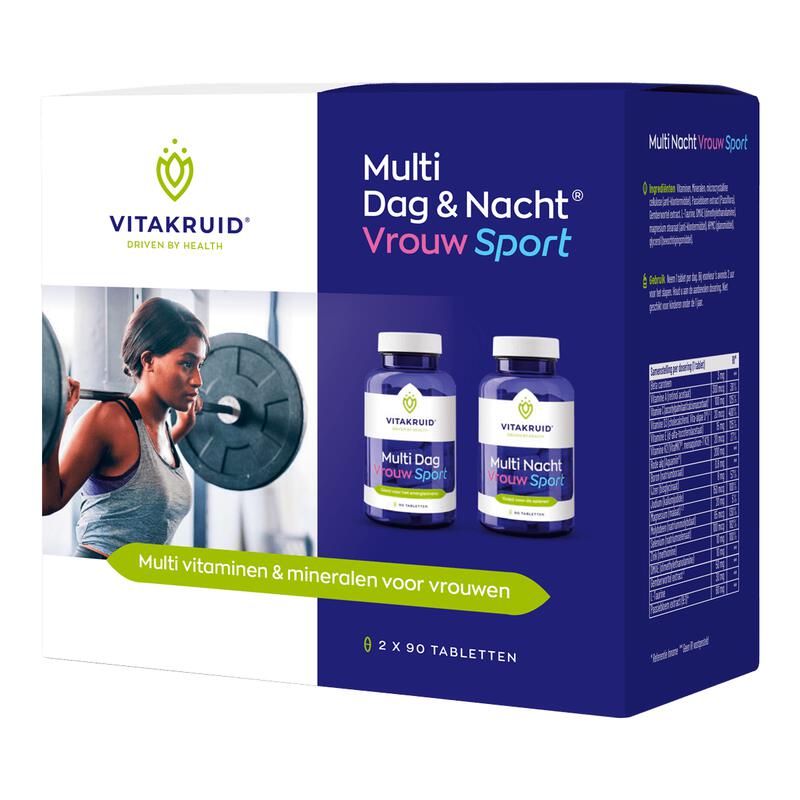 Vitakruid Multi Dag & Nacht Vrouw Sport Tabletten 2x90 stuks