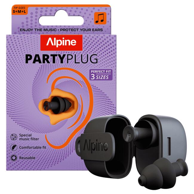 Alpine PartyPlug Black Herbruikbare Muziek Oordoppen 1 paar
