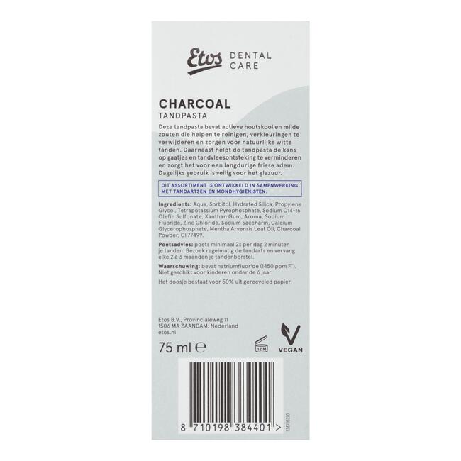 Etos Charcoal Tandpasta Doos