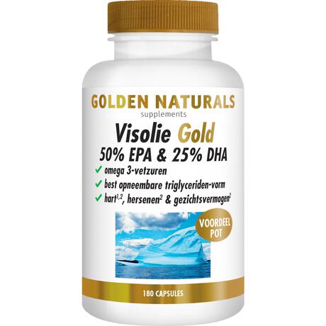 Golden Naturals Visolie Gold 50% EPA & 25% DHA Softgel Capsules 180 stuks