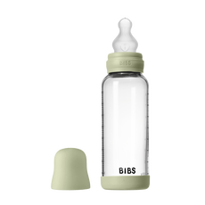 BIBS Babyfles Glas Medium Flow Silicone Sage 240 ML