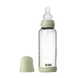 BIBS Babyfles Glas Medium Flow Silicone Sage incl. opvouwbaar trechtertje 240 ML