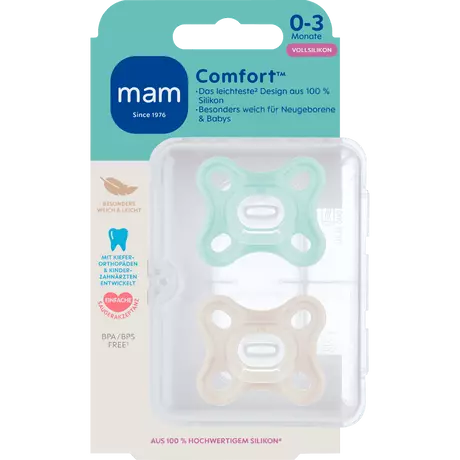 MAM Comfort Fopspeen 0-3 Maanden Beige 2 stuks