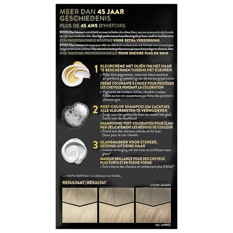 Syoss Oleo Intense  Permanente Haarkleuring 10-50 Licht Asblond
