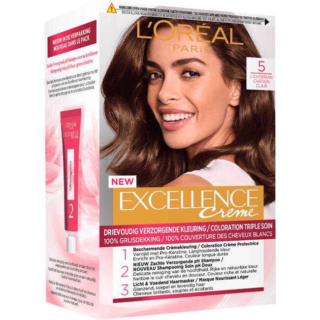 L'Oréal Paris Excellence Crème Verzorgende Crèmekleuring 5 Lichtbruin