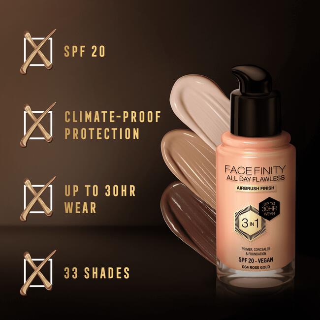 Max Factor Facefinity Foundation Rosegold/C64 30 ML