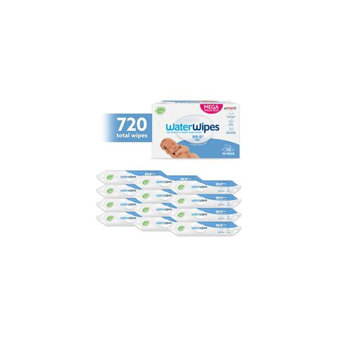 WaterWipes Billendoekjes Plasticvrij Gevoelige Huid Voordeeldoos 12x60 stuks