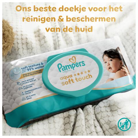 Pampers Aqua Soft Touch Billendoekjes 18x48 stuks