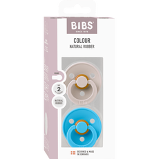 BIBS Colour Fopspeen Latex 2 pack - Mushroom/Breeze - Maat 2