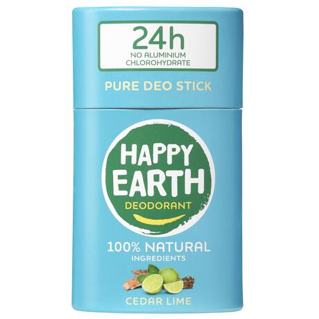 Happy Earth 100% Natuurlijk Cedar Lime Deodorant Stick 40 gram