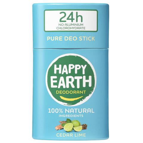 Happy Earth 100% Natuurlijk Cedar Lime Deodorant Stick 40 gram