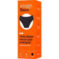 Snuggs Basics Menstruatieondergoed Zwart Maat S 