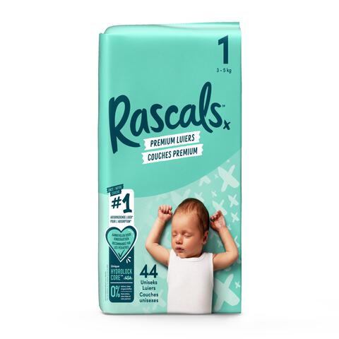Rascals Luiers Premium Nappy Size 1 44 stuks