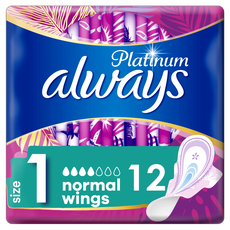 Always Platinum Maandverband Met Vleugels Normal 12 stuks