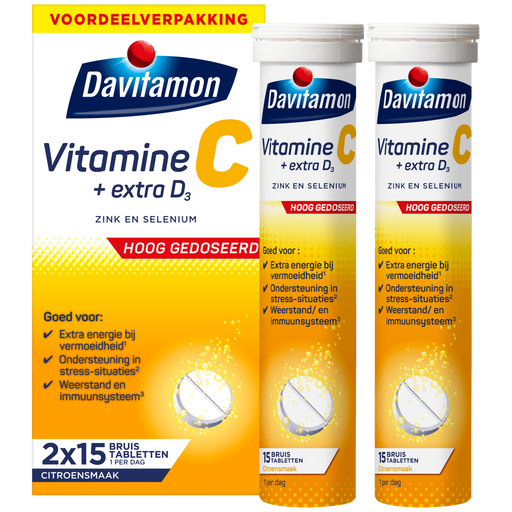 Davitamon Vitamine C Forte + D3 Voordeelverpakking Bruistabletten 30 stuks