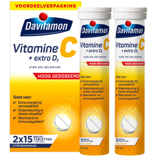 Davitamon Vitamine C Hoog Gedoseerd + Extra Vitamine D3 Bruistabletten Voordeelverpakking 30 stuks